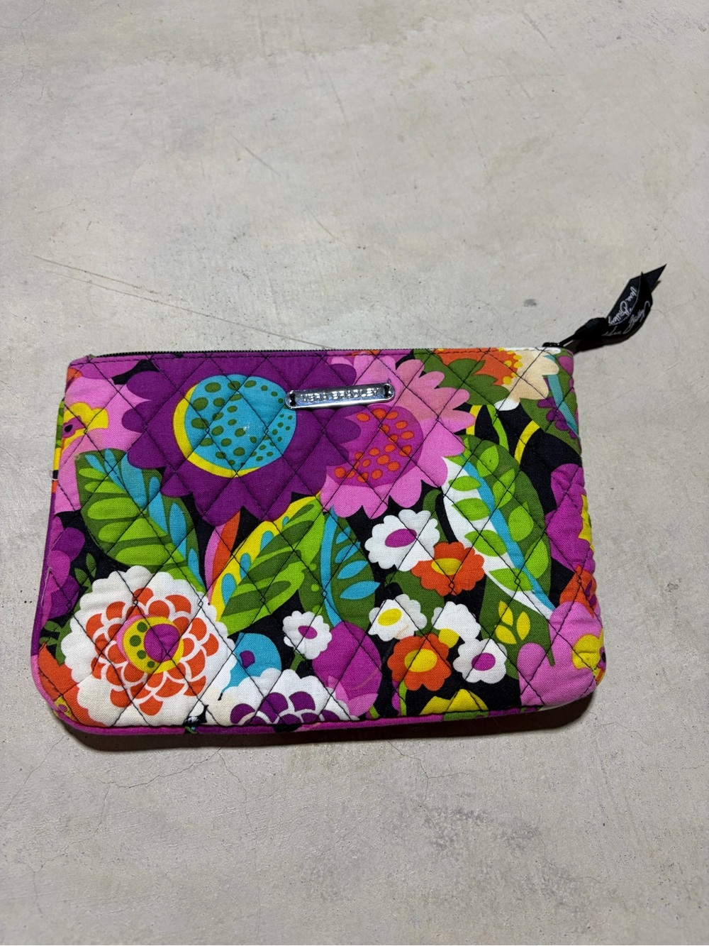 Vera Bradley Floral va va boom Quilted Zip makeup bag